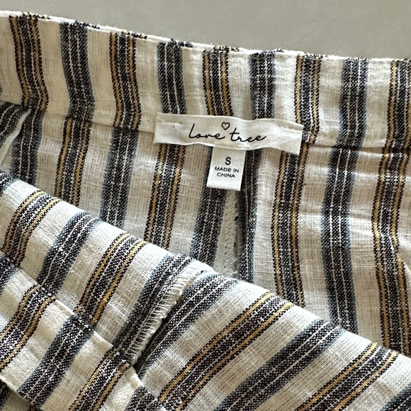 Linen Blend Striped Mini Skort - Picture 2 of 5